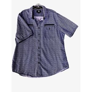 Rock And Republic Shirt Mens Large Gray Button Up Stretch Comfort Casual